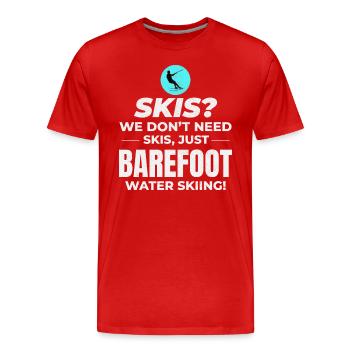 Pieds nus Ski nautique Sports extrêmes Pieds nus - T-shirt bio Premium Homme - rouge - Devant - Damien (186cm)