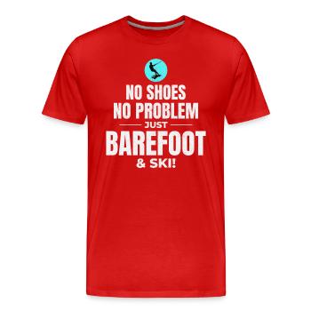 Pieds nus Ski nautique Sports extrêmes Pieds nus - T-shirt bio Premium Homme - rouge - Devant - Damien (186cm)