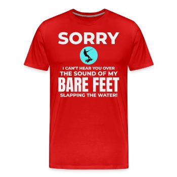Pieds nus Ski nautique Sports extrêmes Pieds nus - T-shirt bio Premium Homme - rouge - Devant - Damien (186cm)