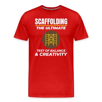 Plate-forme d’échafaudage d’échafaudage de constructeur d’échafaudages - T-shirt bio Premium Homme - rouge - Devant - Damien (186cm)
