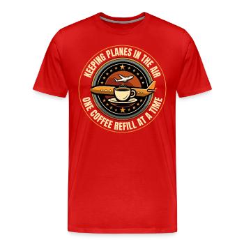 Contrôleur de la circulation aérienne Café ATC Aviation Humour - T-shirt bio Premium Homme - rouge - Devant - Damien (186cm)