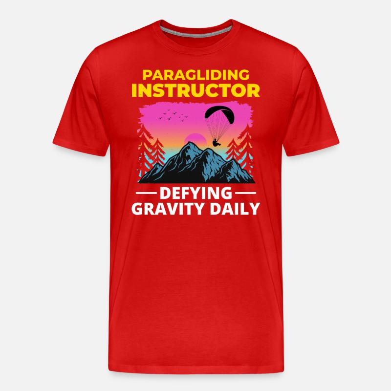 Gleitschirmpilot Gleitschirmlehrer Berge - Männer Premium Bio T-Shirt - Rot