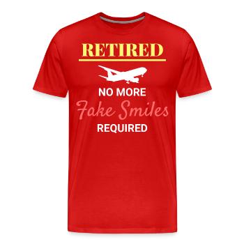 Flugbegleiter im Ruhestand Flugbegleiter Flugbegleiter - Männer Premium Bio T-Shirt - Rot - Vorne - Damien (186cm)