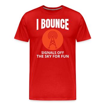Opérateur radio amateur Fréquence des ondes radio - T-shirt bio Premium Homme - rouge - Devant - Damien (186cm)