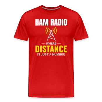 Opérateur radio amateur Fréquence des ondes radio - T-shirt bio Premium Homme - rouge - Devant - Damien (186cm)