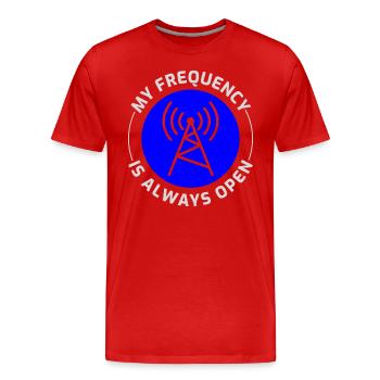Opérateur radio amateur Fréquence des ondes radio - T-shirt bio Premium Homme - rouge - Devant - Damien (186cm)