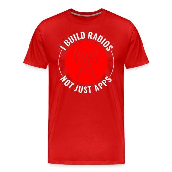 Opérateur radio amateur Fréquence des ondes radio - T-shirt bio Premium Homme - rouge - Devant - Damien (186cm)