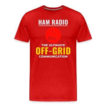 Opérateur radio amateur Fréquence des ondes radio - T-shirt bio Premium Homme - rouge - Devant - Damien (186cm)