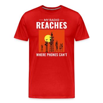 Opérateur radio amateur Fréquence des ondes radio - T-shirt bio Premium Homme - rouge - Devant - Damien (186cm)
