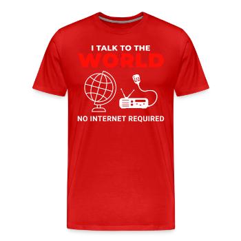 Opérateur radio amateur Fréquence des ondes radio - T-shirt bio Premium Homme - rouge - Devant - Damien (186cm)