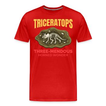 Triceratops Dinosaure Dino Paléontologie Fossile - T-shirt bio Premium Homme - rouge - Devant - Damien (186cm)
