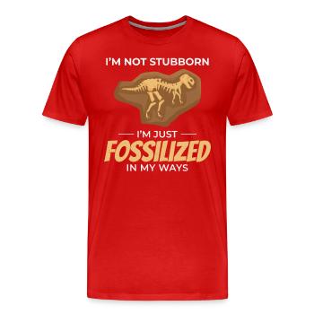 Chasse aux fossiles Paléontologie Géologie de collection - T-shirt bio Premium Homme - rouge - Devant - Damien (186cm)