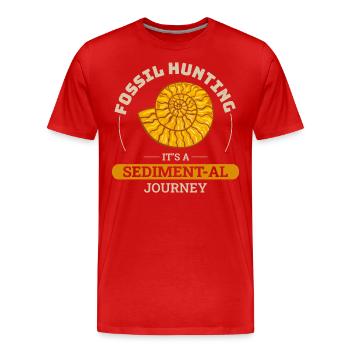 Chasse aux fossiles Paléontologie Collectionneur Préhistorique - T-shirt bio Premium Homme - rouge - Devant - Damien (186cm)