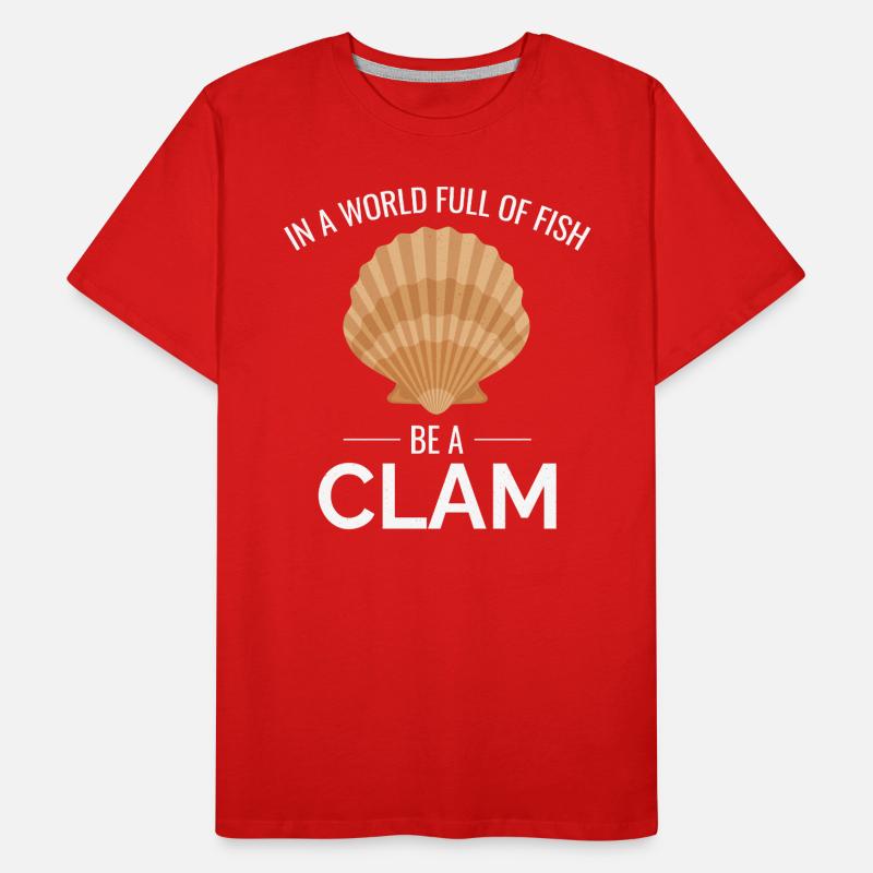 Clam Shell Seashells Collector Shellfish Beach Men's Premium Organic T-Shirt