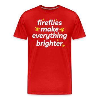 Lucioles Firefly Lightning Bug Insect Collector - T-shirt bio Premium Homme - rouge - Devant - Damien (186cm)