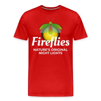 Lucioles Firefly Lightning Bug Insect Collector - T-shirt bio Premium Homme - rouge - Devant - Damien (186cm)