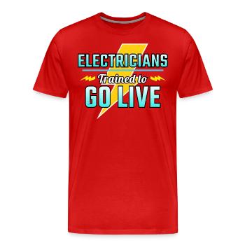 Elektriker Humor Elektrotechniker Ingenieur - Männer Premium Bio T-Shirt - Rot - Vorne - Damien (186cm)