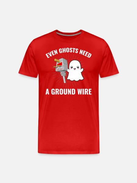 Elektriker Halloween Geist Erdungskabel Spaß - Männer Premium Bio T-Shirt - Rot