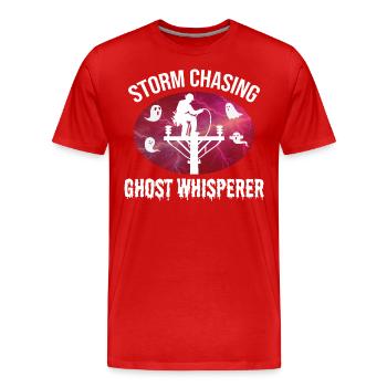 Storm Chasing Ghost Whisperer – Lineman Halloween - T-shirt bio Premium Homme - rouge - Devant - Damien (186cm)
