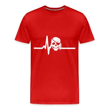 Schädel Schädel - Männer Premium Bio T-Shirt - Rot - Vorne - Damien (186cm)