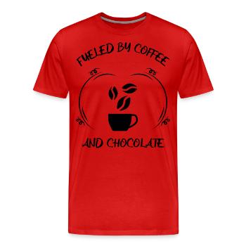 Café, expresso, café et chocolat - T-shirt bio Premium Homme - rouge - Devant - Damien (186cm)