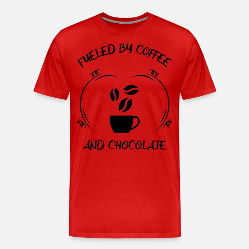 Kaffee Espresso Käffchen & Schokolade - Männer Premium Bio T-Shirt - Rot
