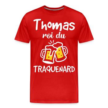Thomas Roi Du Traquenard - Humour De Thomas - T-shirt bio Premium Homme - rouge - Devant - Damien (186cm)