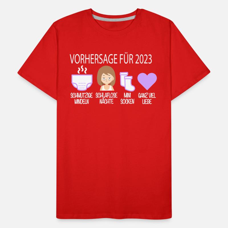 Vorhersage 2023 Werdender Papa Werdende Mama Männer Premium Bio T-Shirt