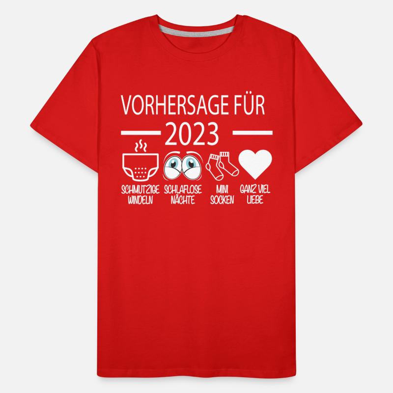 Vorhersage 2023 Werdender Papa Werdende Mama Männer Premium Bio T-Shirt