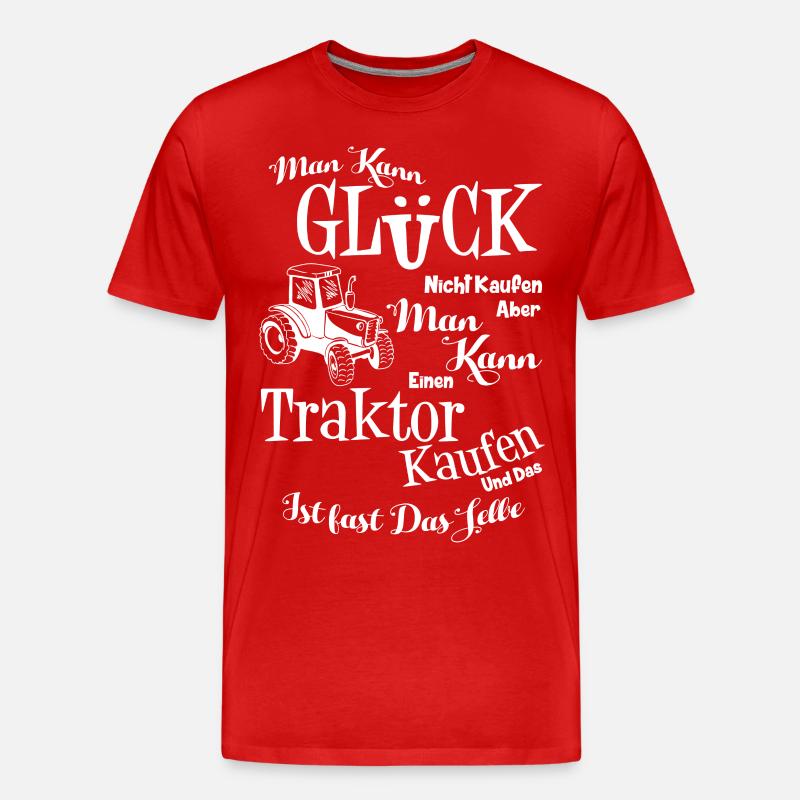 Landwirt Traktor - Männer Premium Bio T-Shirt - Rot