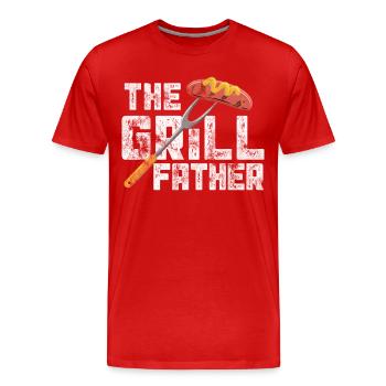 The barbecue father - Men's Premium Organic T-Shirt - red - Front - Damien (186cm)