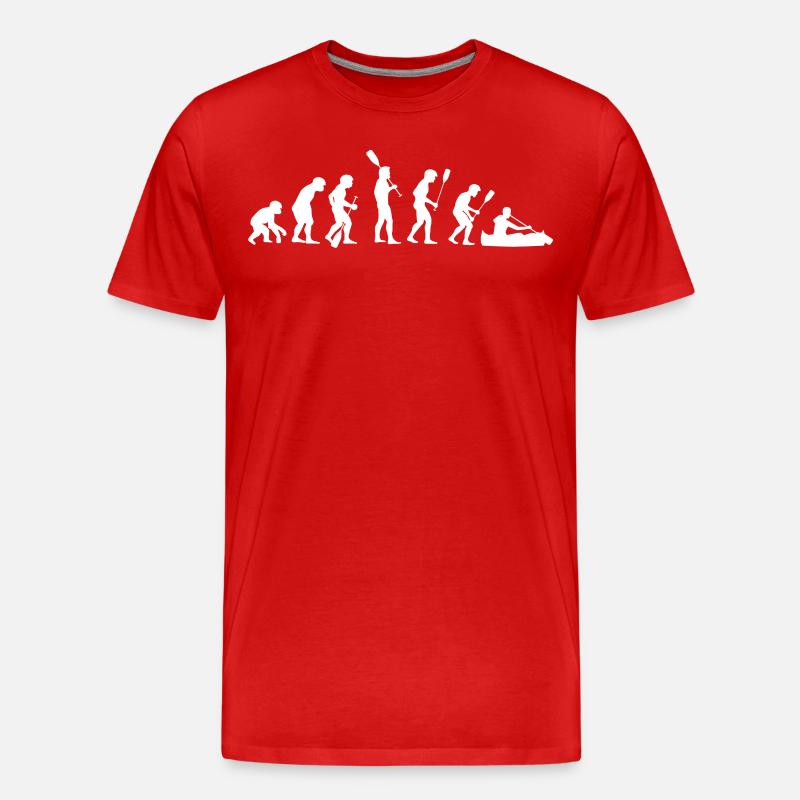 Human evolution kayak - Men's Premium Organic T-Shirt - red