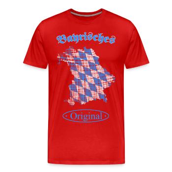 Bayrisches Original - Männer Premium Bio T-Shirt - Rot - Vorne - Damien (186cm)