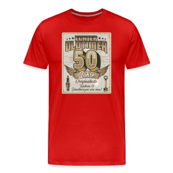 50. Geburtstag lustiger Spruch zum Jubiläum - Männer Premium Bio T-Shirt - Rot - Vorne - Damien (186cm)