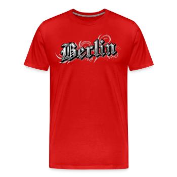 Berlin Capital Vintage Look - T-shirt bio Premium Homme - rouge - Devant - Damien (186cm)