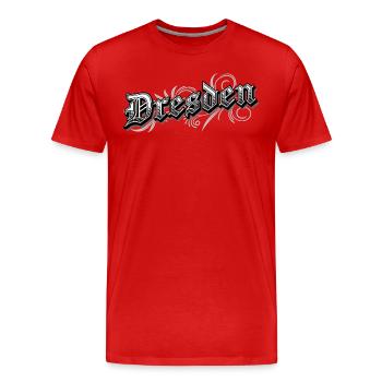 Dresde Allemagne de l’Est Vintage Look - T-shirt bio Premium Homme - rouge - Devant - Damien (186cm)