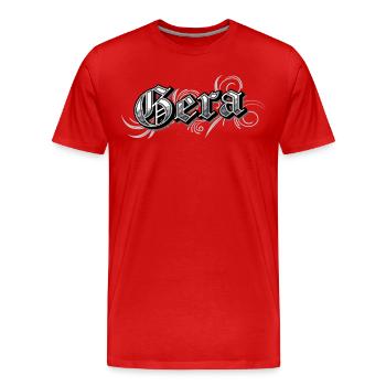 Gera Allemagne de l’Est Vintage Look - T-shirt bio Premium Homme - rouge - Devant - Damien (186cm)