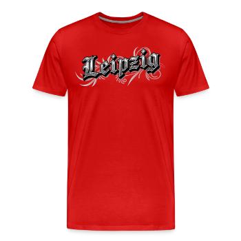Leipzig Allemagne de l’Est Vintage Look - T-shirt bio Premium Homme - rouge - Devant - Damien (186cm)