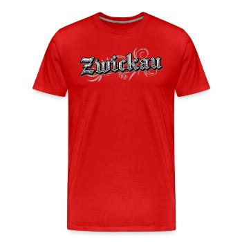 Zwickau Allemagne de l’Est Vintage Look - T-shirt bio Premium Homme - rouge - Devant - Damien (186cm)