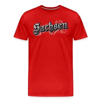 Saxe, Allemagne de l’Est Vintage Look - T-shirt bio Premium Homme - rouge - Devant - Damien (186cm)