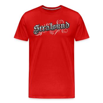 Stralsund Allemagne de l’Est Vintage Look - T-shirt bio Premium Homme - rouge - Devant - Damien (186cm)