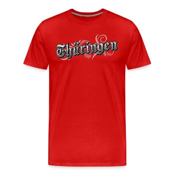 Thuringe Allemagne de l’Est Vintage Look - T-shirt bio Premium Homme - rouge - Devant - Damien (186cm)