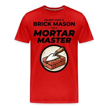 Maîtriser le mortier : l’ d’un maçon - T-shirt bio Premium Homme - rouge - Devant - Damien (186cm)