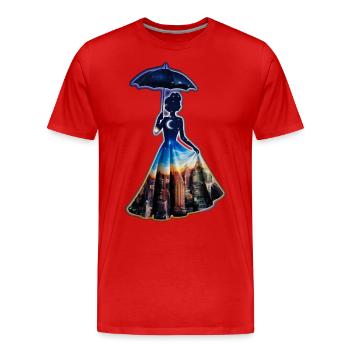 City Girl - Stadt Mädchen - Männer Premium Bio T-Shirt - Rot - Vorne - Damien (186cm)