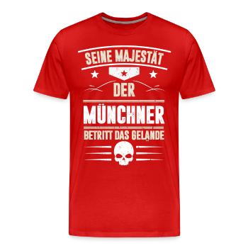 MÜNCHEN - Männer Premium Bio T-Shirt - Rot - Vorne - Damien (186cm)