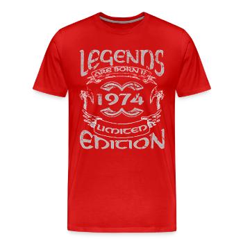 Legends 1974 50th Birthday - Men's Premium Organic T-Shirt - red - Front - Damien (186cm)