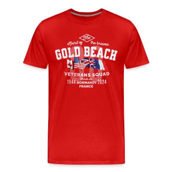 Gold Beach Normandy 80th anniversary - Men's Premium Organic T-Shirt - red - Front - Damien (186cm)