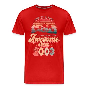 Birthday 2003 Palm Trees - Men's Premium Organic T-Shirt - red - Front - Damien (186cm)