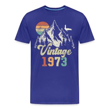 Vintage 1973 Birthday Mountains Eagle - Men's Premium Organic T-Shirt - royal blue - Front - Damien (186cm)