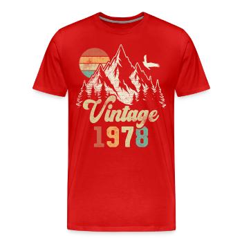 Vintage 1978 Geburtstag Berge Adler - Männer Premium Bio T-Shirt - Rot - Vorne - Damien (186cm)
